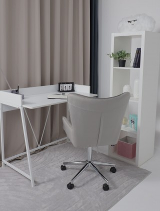 Кресло AksHome BELLA chrome  Seven 324 велюр/серый купить в Минске