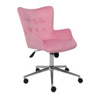 Кресло BELLA (Белла) chrome Seven 336 велюр/розовый
