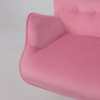 Кресло BELLA (Белла) chrome Seven 336 велюр/розовый купить в Минске