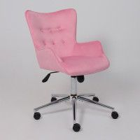 Кресло BELLA (Белла) chrome Seven 336 велюр/розовый купить в Минске