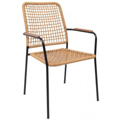 Кресло садовое Akshome BERGAMO PE черный/коричневый купить в Минске