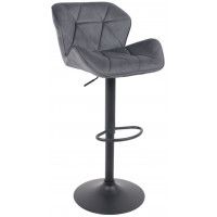 Стул барный AksHome BERLIN (Берлин) темно-серый велюр/черный