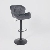 Стул барный AksHome BERLIN (Берлин) темно-серый велюр/черный купить в Минске