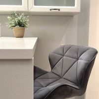 Стул барный AksHome BERLIN (Берлин) темно-серый велюр/черный купить в Минске