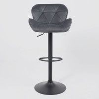 Стул барный AksHome BERLIN (Берлин) темно-серый велюр/черный купить в Минске