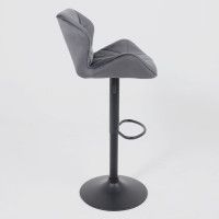 Стул барный AksHome BERLIN (Берлин) темно-серый велюр/черный купить в Минске