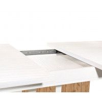 Стол BEST раздвижной обеденный 1180*(1570)*800*760 белый структурный / дуб натуральный купить в Минске