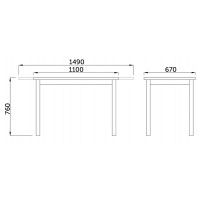 Стол BLACK раздвижной обеденный, 1100(1490)*670*770 дуб канзас купить в Минске Стол BLACK раздвижной обеденный, 1100(1490)*670*770 дуб канзас купить в Минске