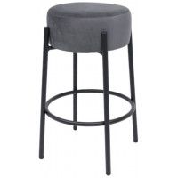 Стул барный AksHome BOB (Боб) темно-серый велюр HCJ-40/черный