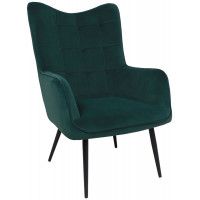 Кресло AksHome BOGEMA (Богема) велюр зеленый/черный