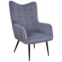 Кресло AksHome BOGEMA (Богема) велюр серый/черный
