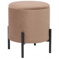 Стул-пуф BOOT (Бут) серо-бежевый велюр MY 180G-13/черный