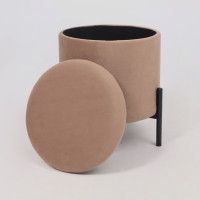 Стул-пуф BOOT (Бут) серо-бежевый велюр MY 180G-13/черный купить в Минске