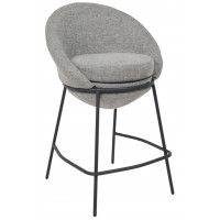 Стул полубарный AksHome BRAUN серая рогожка BREGO-15/черный