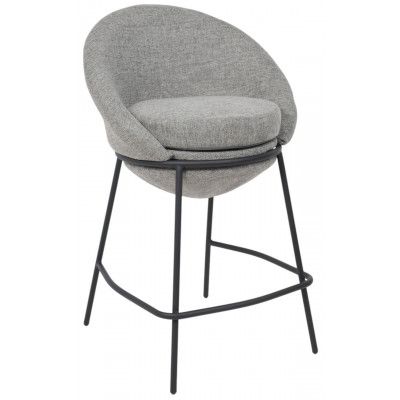 Стул полубарный AksHome BRAUN серая рогожка BREGO-15/черный купить в Минске