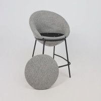 Стул полубарный AksHome BRAUN серая рогожка BREGO-15/черный купить в Минске