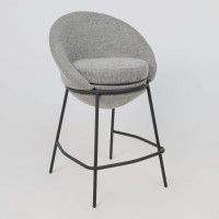 Стул полубарный AksHome BRAUN серая рогожка BREGO-15/черный купить в Минске