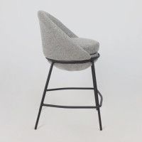 Стул полубарный AksHome BRAUN серая рогожка BREGO-15/черный купить в Минске