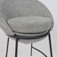 Стул полубарный AksHome BRAUN серая рогожка BREGO-15/черный купить в Минске