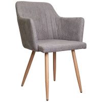 Стул AksHome BRIT (Брит) светло-серая ткань 1701-26/дуб