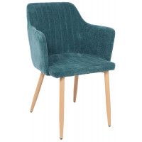 Стул AksHome BRIT (Брит) темно-бирюзовый велюр TYN997-15/дуб