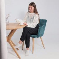 Стул AksHome BRIT (Брит) темно-бирюзовый велюр TYN997-15/дуб купить в Минске Стул AksHome BRIT (Брит) темно-бирюзовый велюр TYN997-15/дуб купить в Минске