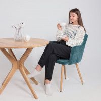 Стул AksHome BRIT (Брит) темно-бирюзовый велюр TYN997-15/дуб купить в Минске Стул AksHome BRIT (Брит) темно-бирюзовый велюр TYN997-15/дуб купить в Минске