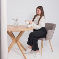 Стул AksHome BRIT (Брит) серо-коричневый велюр TYN997-19/дуб купить в Минске Стул AksHome BRIT (Брит) серо-коричневый велюр TYN997-19/дуб купить в Минске