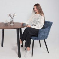 Стул AksHome BRIT (Брит) синий велюр TYN997-25/черный купить в Минске