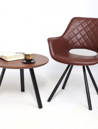 Стол журнальный BUFFY, темная вишня/черный, d600*450 купить в Минске