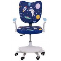 Кресло поворотное CATTY, WHITE, ткань синий космос купить в Минске Кресло поворотное CATTY, WHITE, ткань синий космос купить в Минске