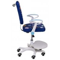 Кресло поворотное CATTY, WHITE, ткань синий космос купить в Минске Кресло поворотное CATTY, WHITE, ткань синий космос купить в Минске