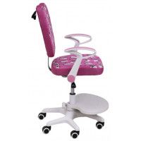 Кресло поворотное CATTY, WHITE, ткань фуксия с котятами купить в Минске Кресло поворотное CATTY, WHITE, ткань фуксия с котятами купить в Минске