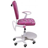 Кресло поворотное CATTY, WHITE, ткань фуксия с котятами купить в Минске Кресло поворотное CATTY, WHITE, ткань фуксия с котятами купить в Минске