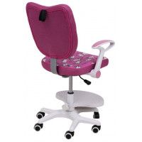 Кресло поворотное CATTY, WHITE, ткань фуксия с котятами купить в Минске Кресло поворотное CATTY, WHITE, ткань фуксия с котятами купить в Минске