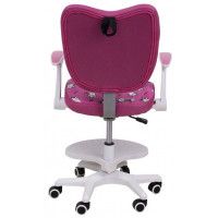 Кресло поворотное CATTY, WHITE, ткань фуксия с котятами купить в Минске Кресло поворотное CATTY, WHITE, ткань фуксия с котятами купить в Минске