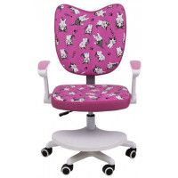 Кресло поворотное CATTY, WHITE, ткань фуксия с котятами купить в Минске Кресло поворотное CATTY, WHITE, ткань фуксия с котятами купить в Минске