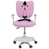 Кресло поворотное CATTY, WHITE, ткань котенок розовый купить в Минске Кресло поворотное CATTY, WHITE, ткань котенок розовый купить в Минске