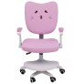 Кресло поворотное CATTY, WHITE, ткань котенок розовый