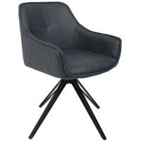 Стул AksHome CONNOR (Коннор) темно-серый винтажный 878-14/черный