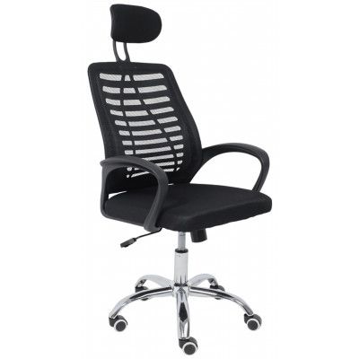 Кресло AksHome CONSUL NEW ткань/сетка черный (с подголовником) купить в Минске