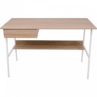 Стол письменный AMBER, светлый дуб/белый металл, 1200*600*760 ( Амбер) Стол письменный AMBER, светлый дуб/белый металл, 1200*600*760 ( Амбер)