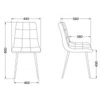 Стул AksHome Dallas (Даллас) синий велюр 86/черный купить в Минске
