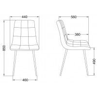 Стул AksHome Dallas (Даллас) темно-бежевый велюр 38/черный купить в Минске