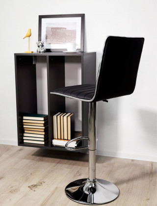 Стул барный AksHome DARSY (Дарси) экокожа черный/хром купить в Минске