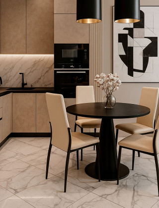 Стул AksHome DENVER (Денвер) экокожа бежевый TP12/черный  купить в Минске