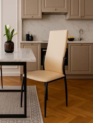 Стул AksHome DENVER (Денвер) экокожа бежевый TP12/черный  купить в Минске