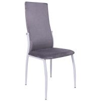 Стул AksHome DENVER (Денвер) светло-серый велюр / белый