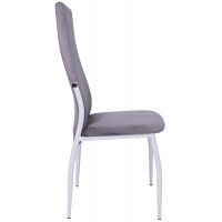 Стул AksHome DENVER (Денвер) светло-серый велюр / белый купить в Минске