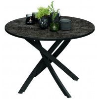 Стол обеденный DIAMOND Тип 2 d.900 ателье темный глянец/черный муар